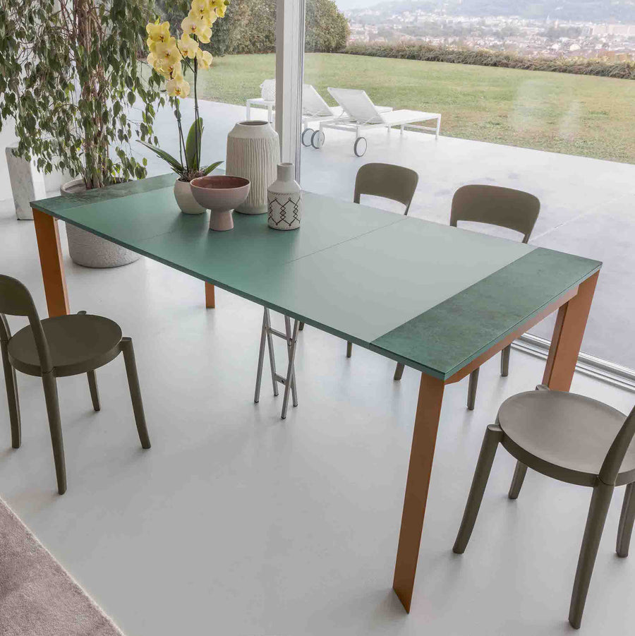 Delta - Multifunction ceramic console transforms into large dining table - Space Saving Transforming Dining Tables - Spaceman Singapore
