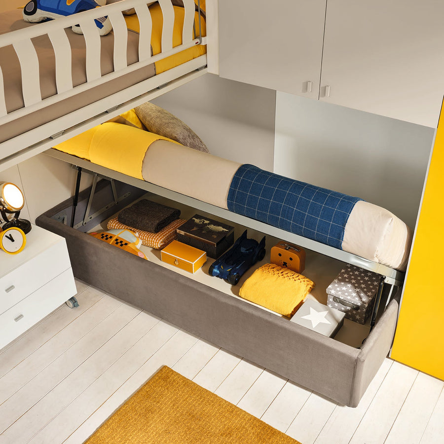 Boomerang - Kids and Teens L Shaped Loft Beds - Storage space under bed - Space Saving Furniture - Spaceman Singapore