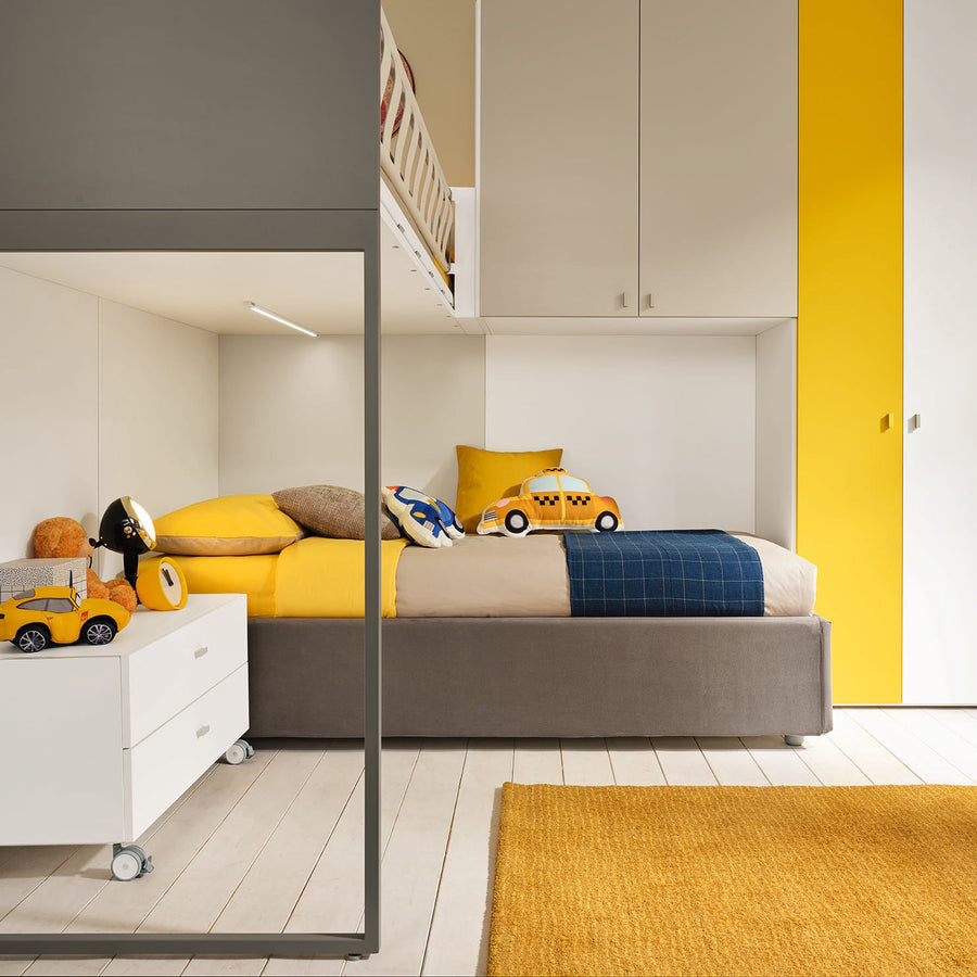 Boomerang - Kids and Teens L Shaped Loft Beds - Individual space for each child - Space Saving Furniture - Spaceman Singapore