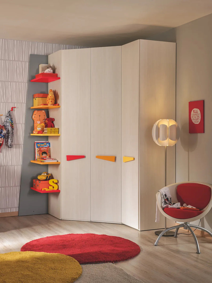Sage - Kids or teens bed with customised wardrobe and shelvings - Space saving kids bedroom furniture - Spaceman Singapore