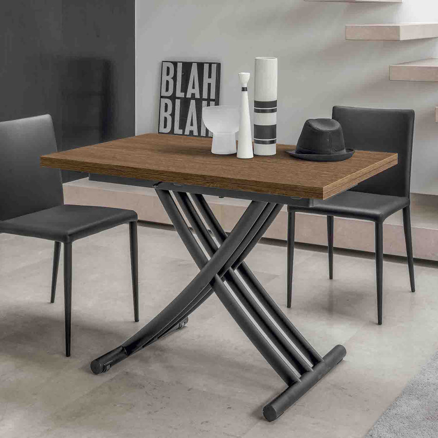 Threefold height adjustable coffee table transforms into compact dining table - Multi function tables by Spaceman Singapore