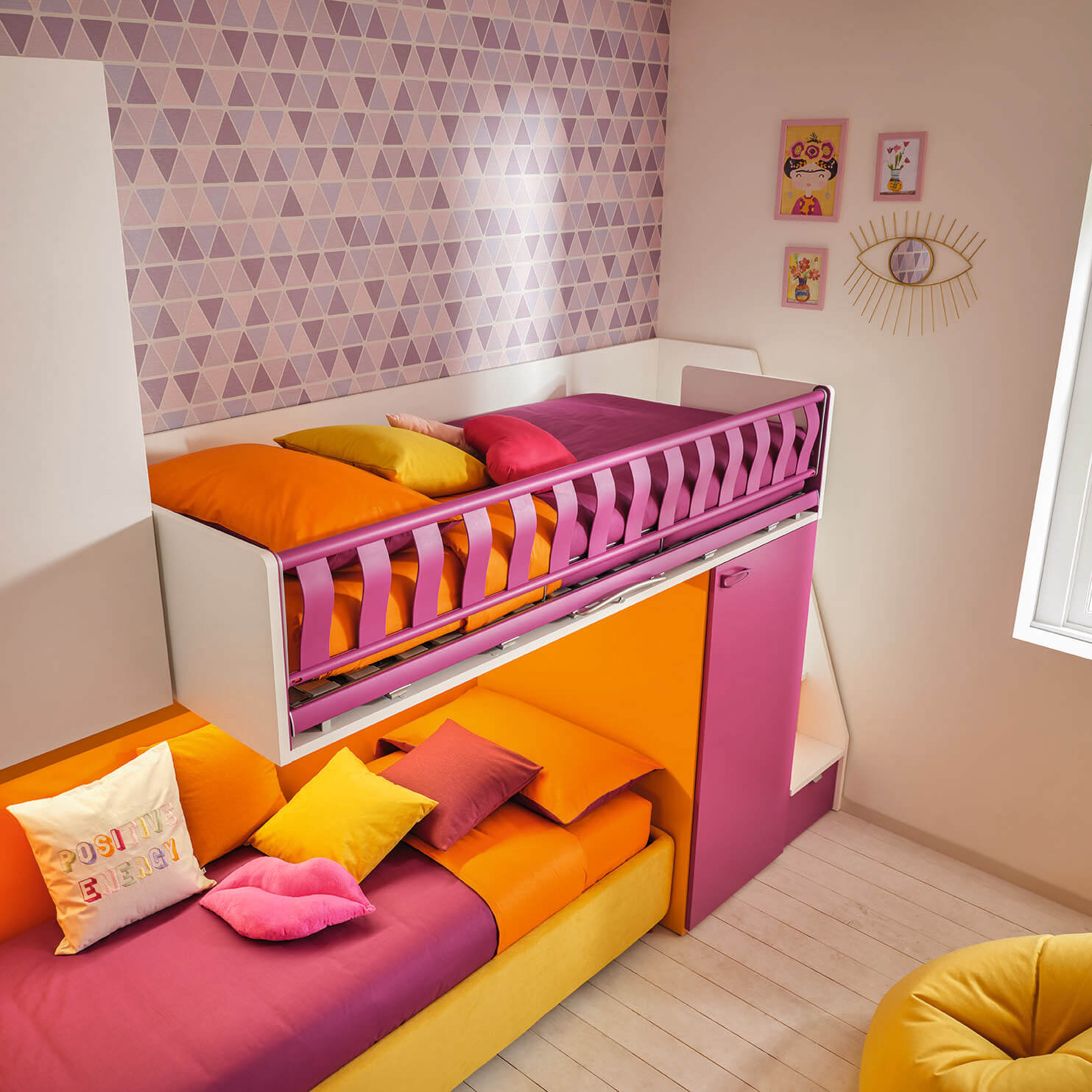 Bunk beds - Z - Kids/ Teens Bunk Beds with Wardrobes - Spaceman