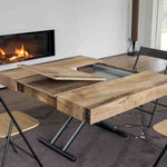 Dining table - Piazza Rise - Coffee and Extending Square Dining Table - Spaceman