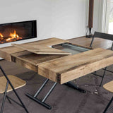 Dining table - Piazza Rise - Coffee and Extending Square Dining Table - Spaceman