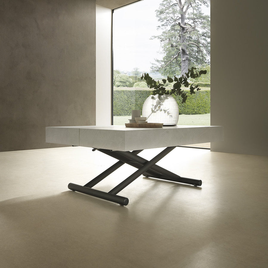 Dining table - Piazza Rise - Coffee and Extending Square Dining Table - Spaceman