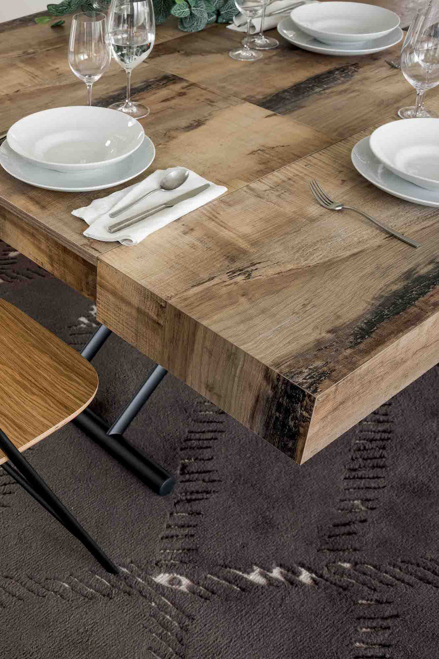 Dining table - Piazza Rise - Coffee and Extending Square Dining Table - Spaceman