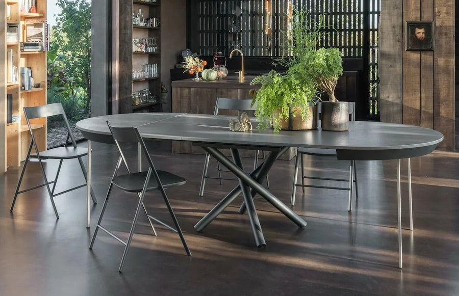 Dining table - Plexus Round - Modern Extending Dining Table - Spaceman