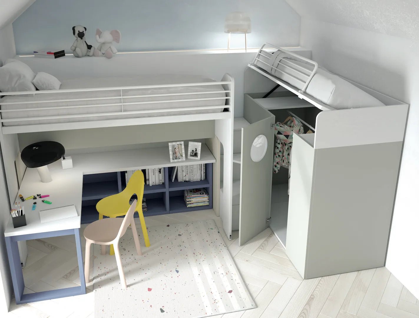  - Pandora - Kids/ Teens Loft Bed and Wardrobe - Spaceman